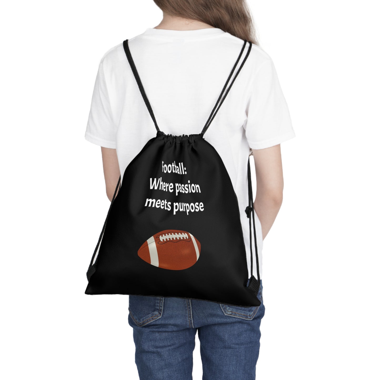 Football Theme Drawstring Bag