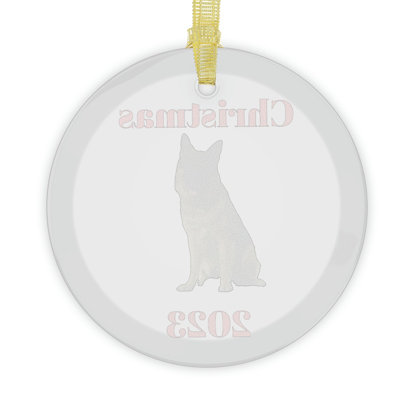 German Shepherd Christmas 2023 Glass Ornament