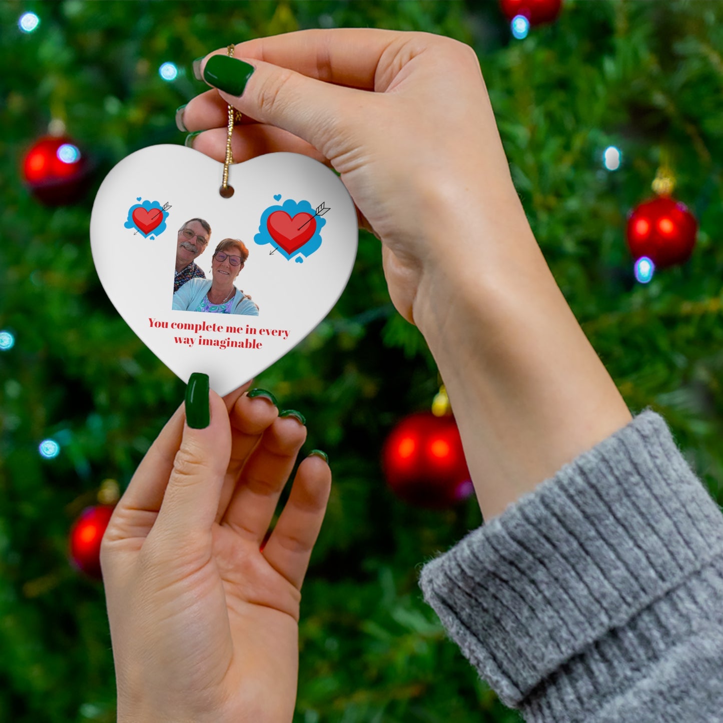 Heart Shaped Ceramic Ornament for Valentines Day