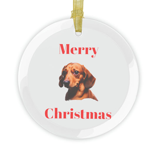 Dachshund Glass Christmas Ornament