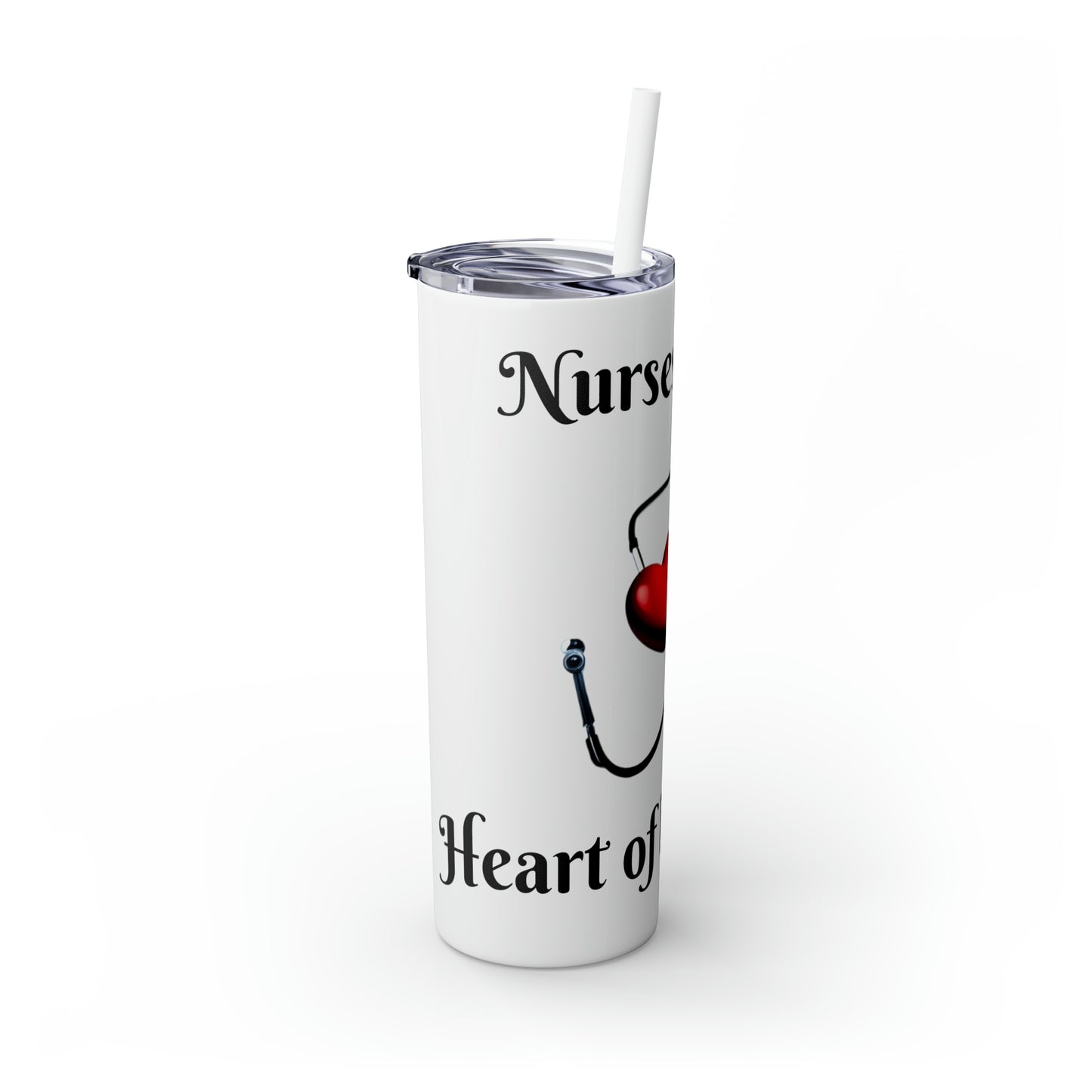 Nurses Skinny Tumbler with Straw, 20oz