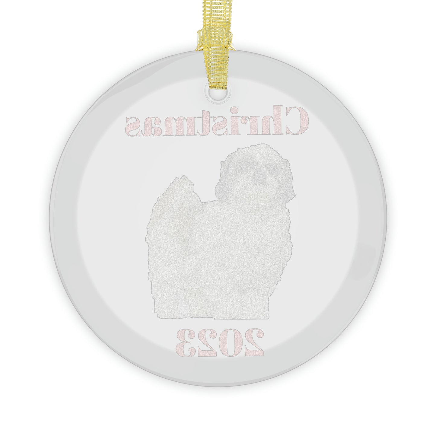 Shih Tzu Christmas 2023 Glass Ornament