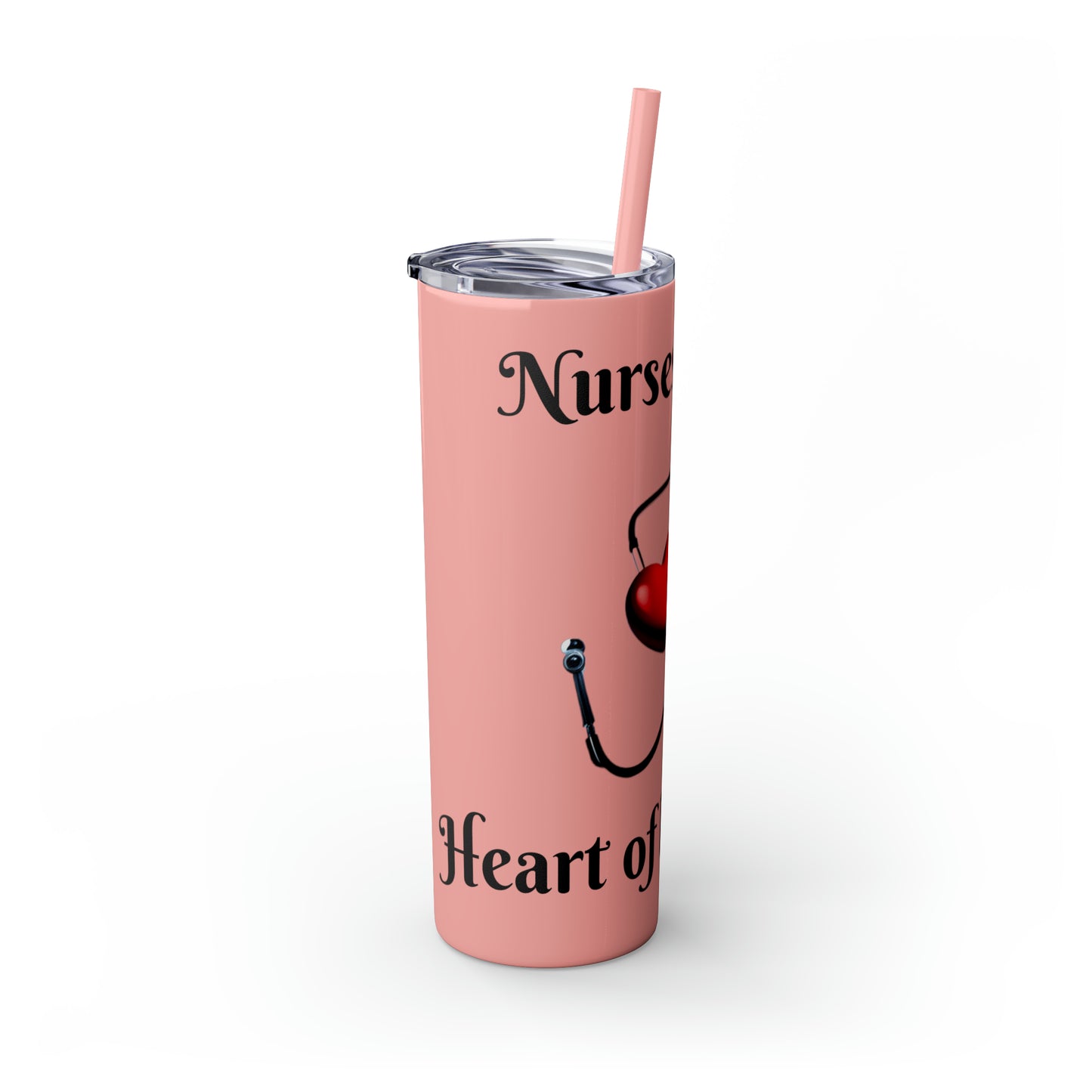 Nurses Skinny Tumbler with Straw, 20oz