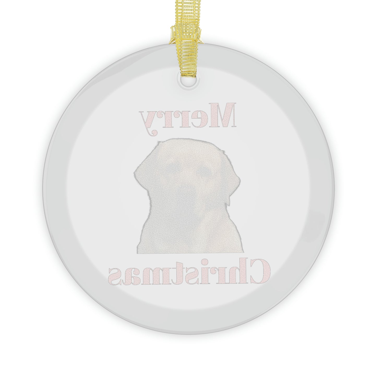 Yellow Lab Glass Christmas Ornament