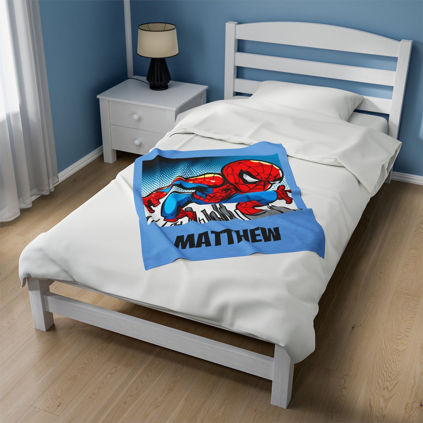 Personalized Superhero Velveteen Plush Blanket