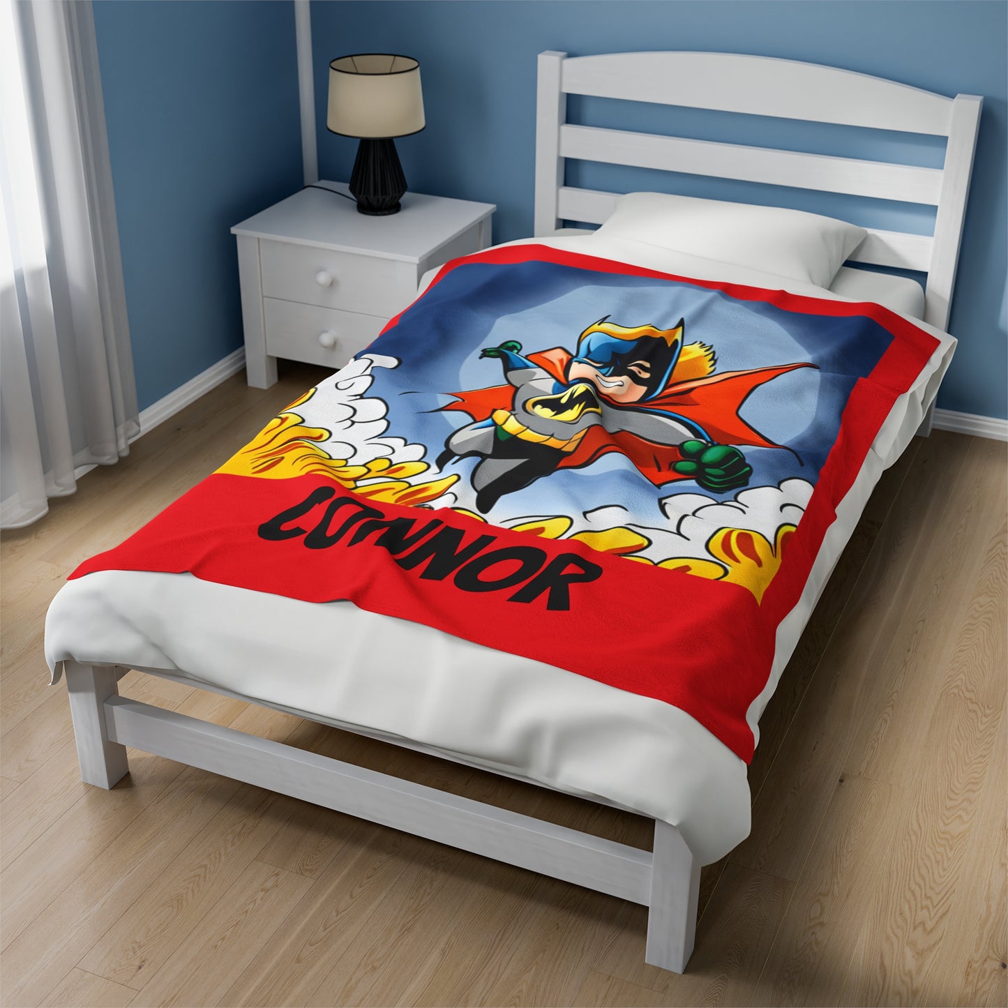 Personalized Superhero Batman Velveteen Plush Blanket