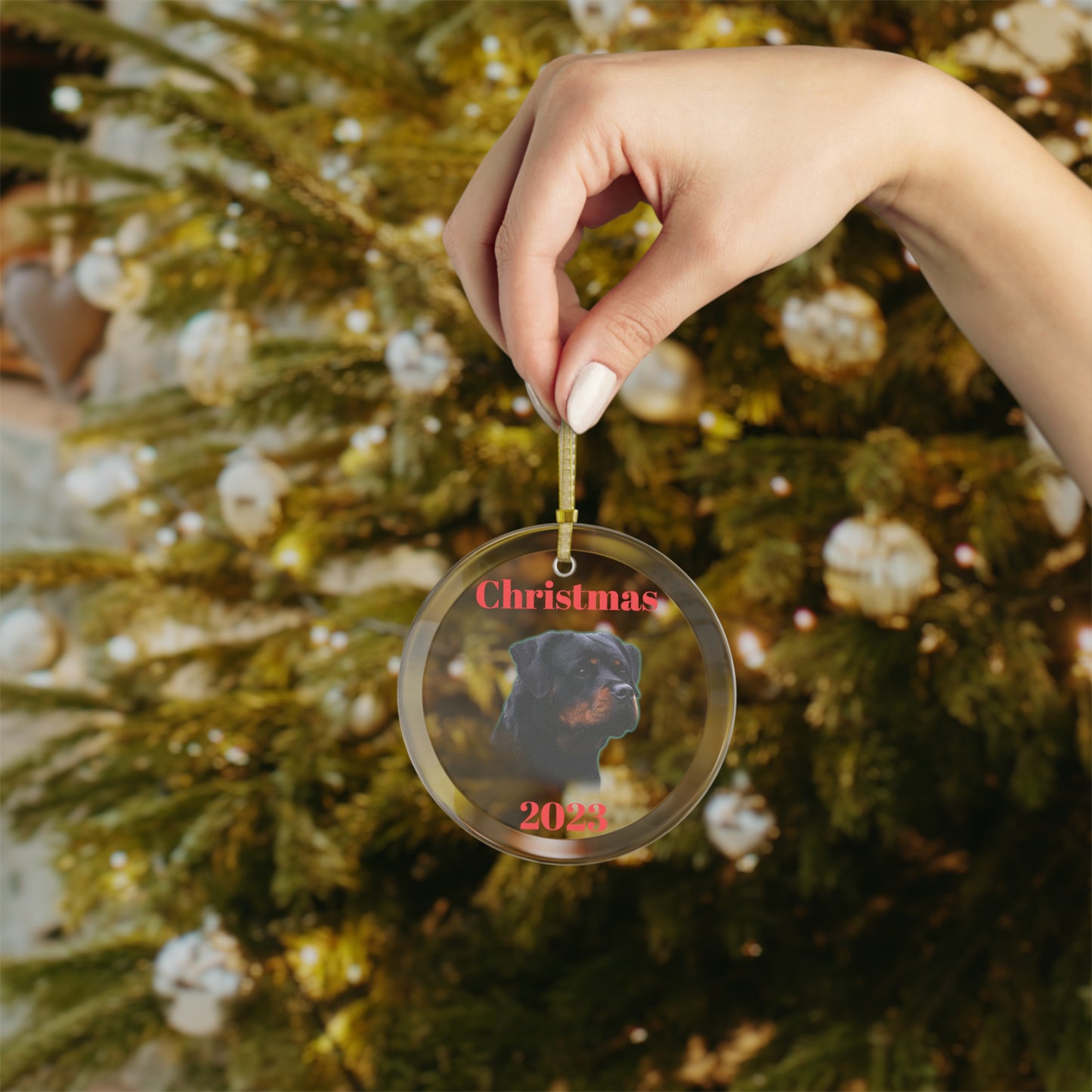 Rottweiler Christmas 2023 Ornament