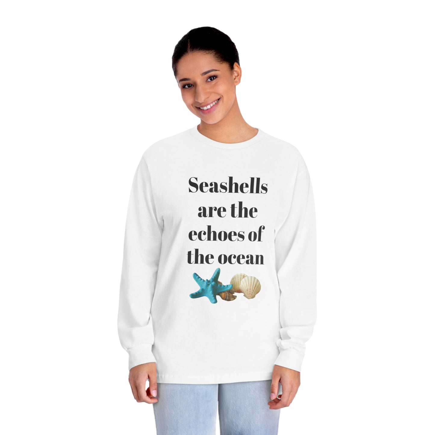 Seashell Themed Unisex Classic Long Sleeve T-Shirt