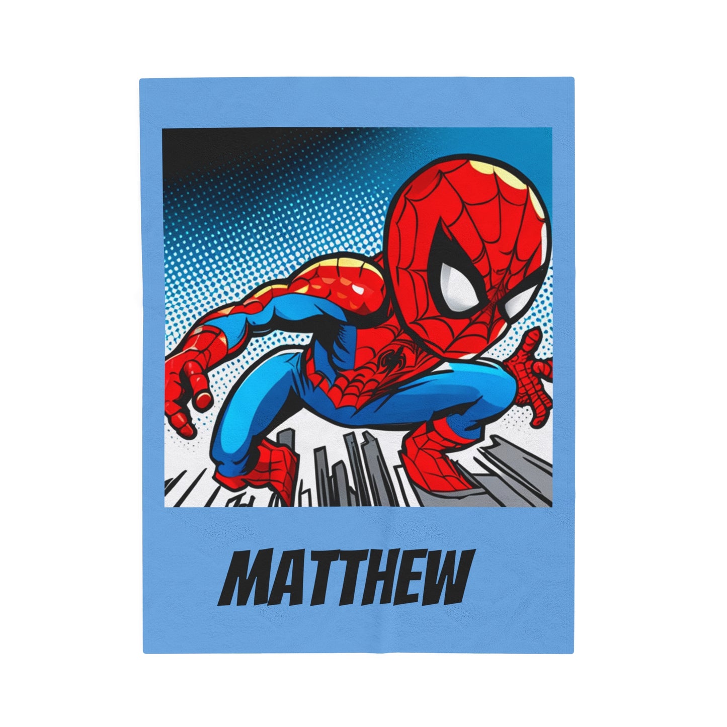 Personalized Superhero Velveteen Plush Blanket