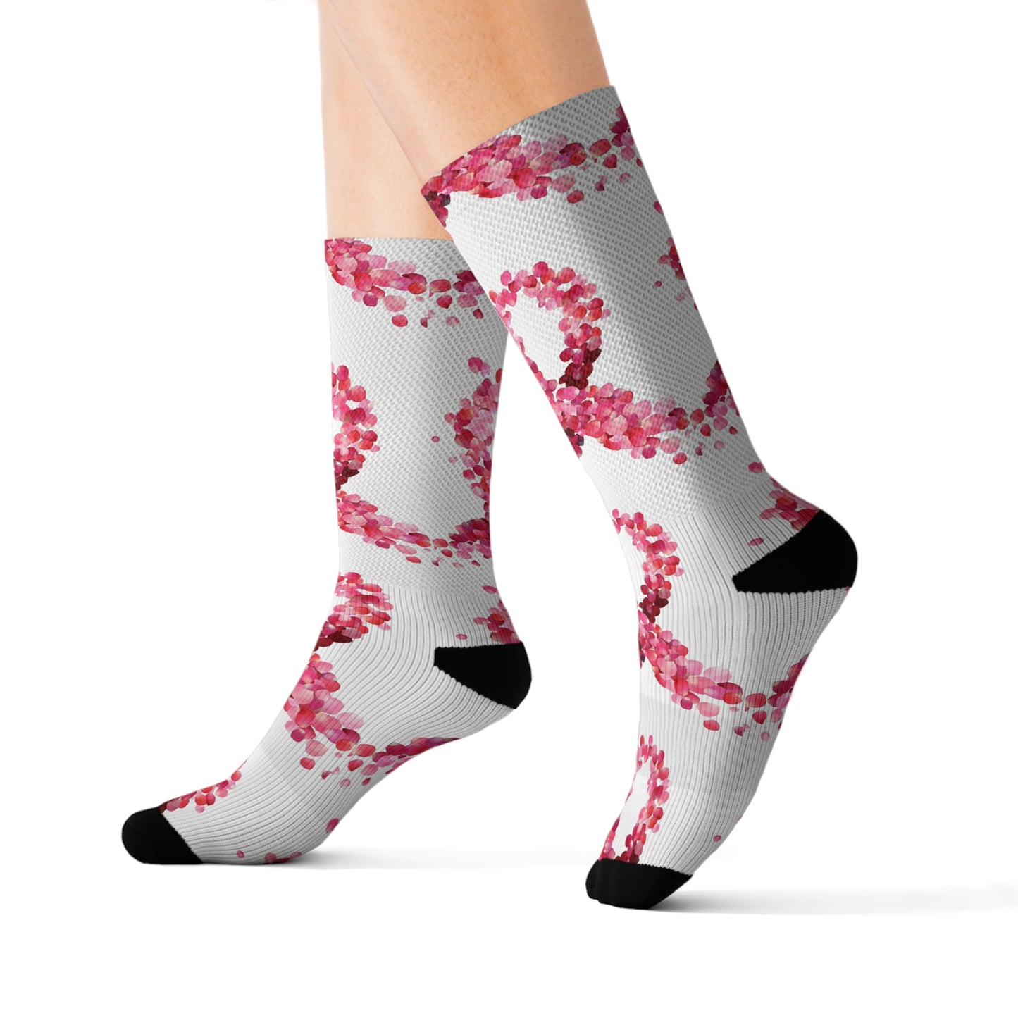 Breast Cancer Awareness Stretch  Socks