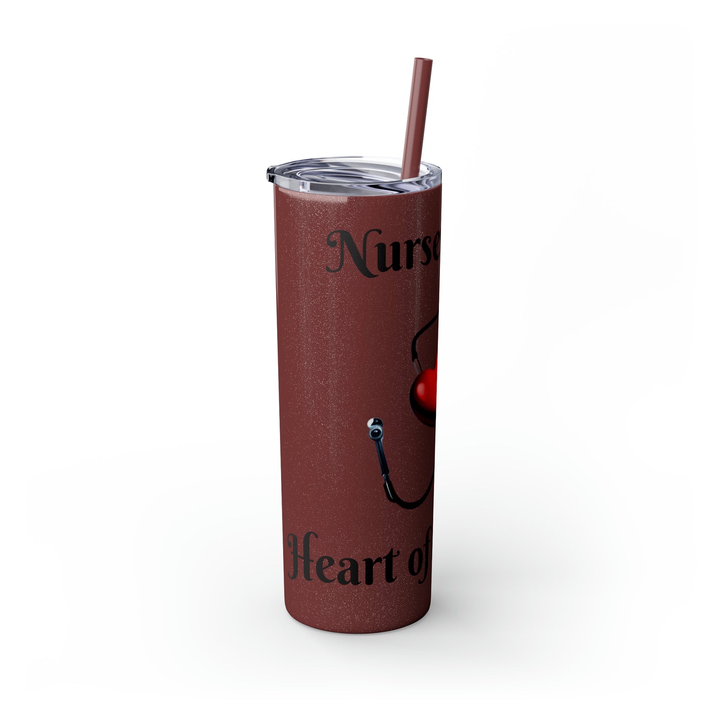 Nurses Skinny Tumbler with Straw, 20oz