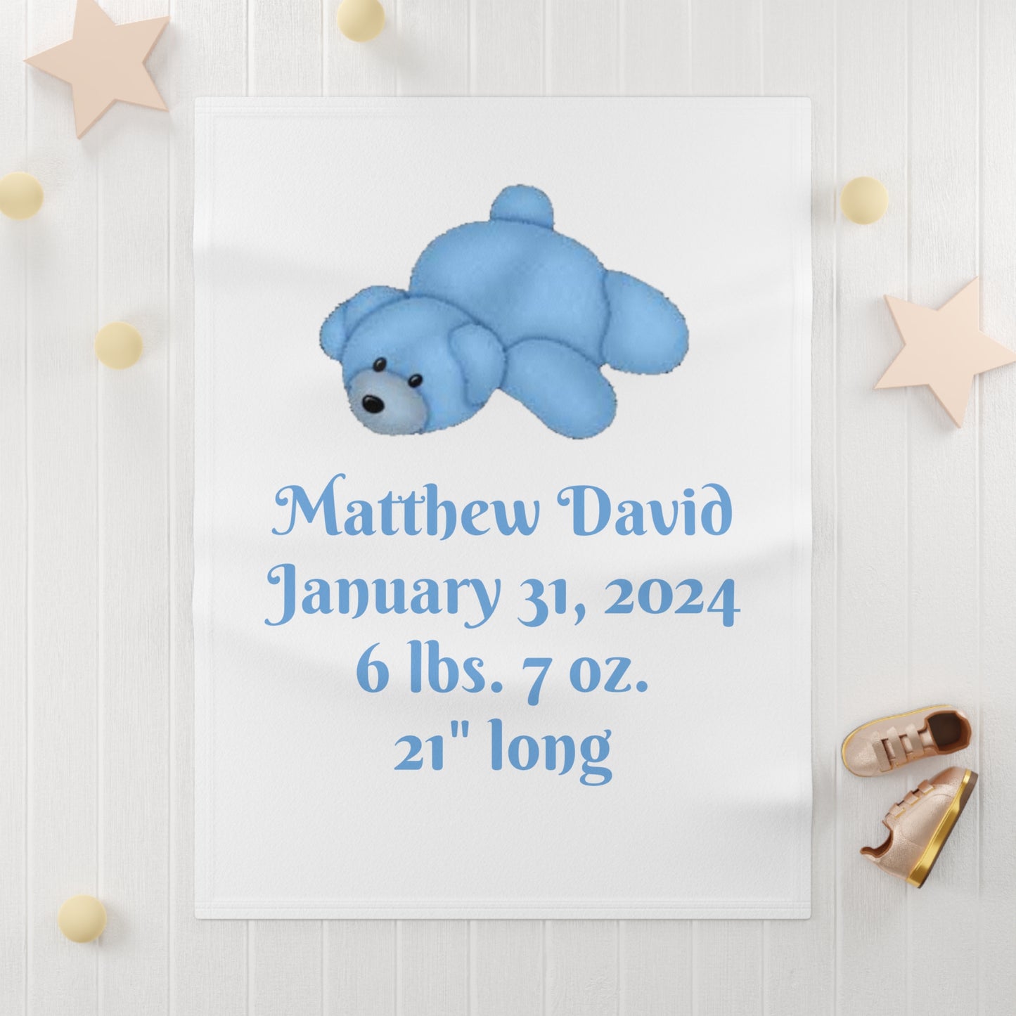 Customized Soft Fleece Baby Boy Blanket