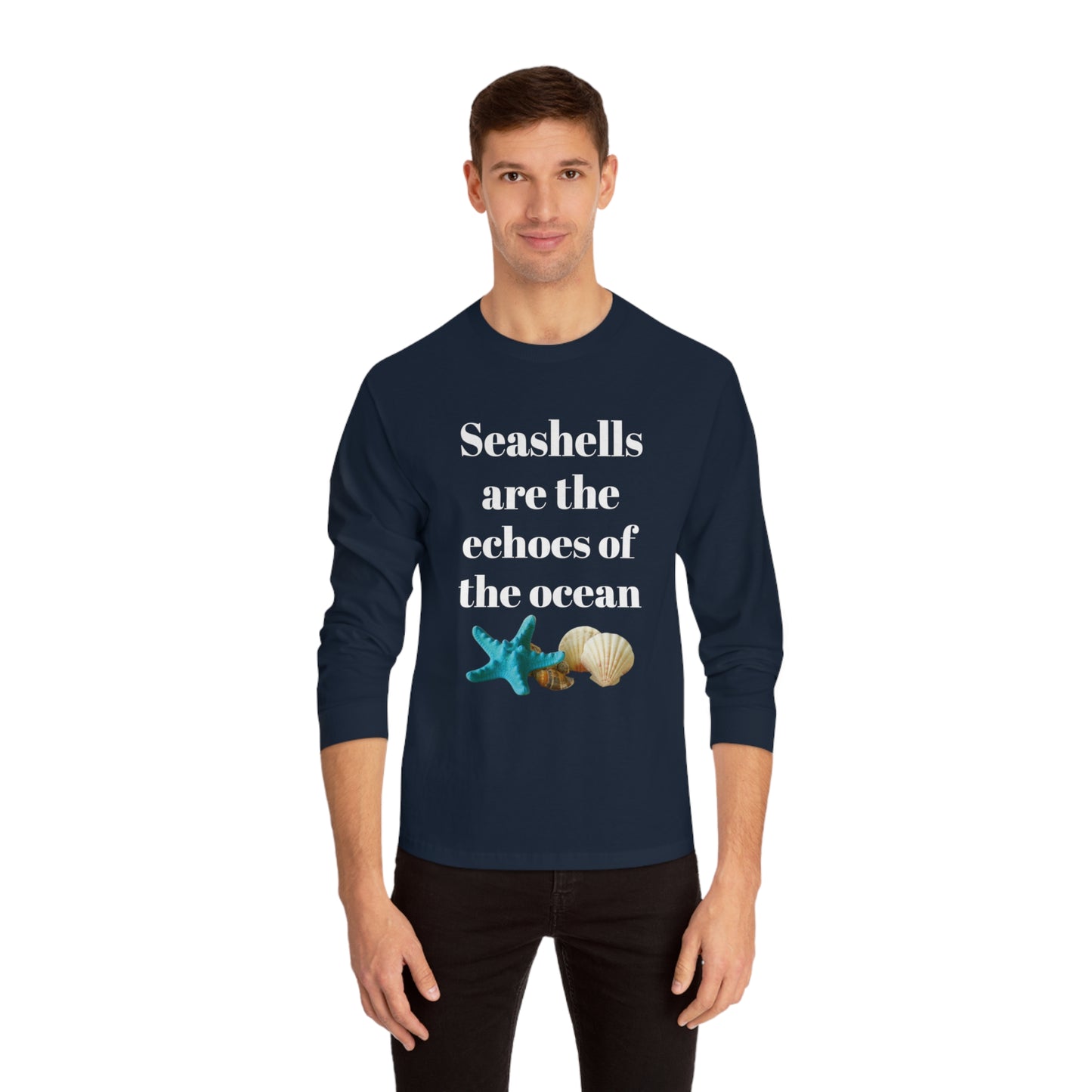 Seashell Themed Unisex Classic Long Sleeve T-Shirt