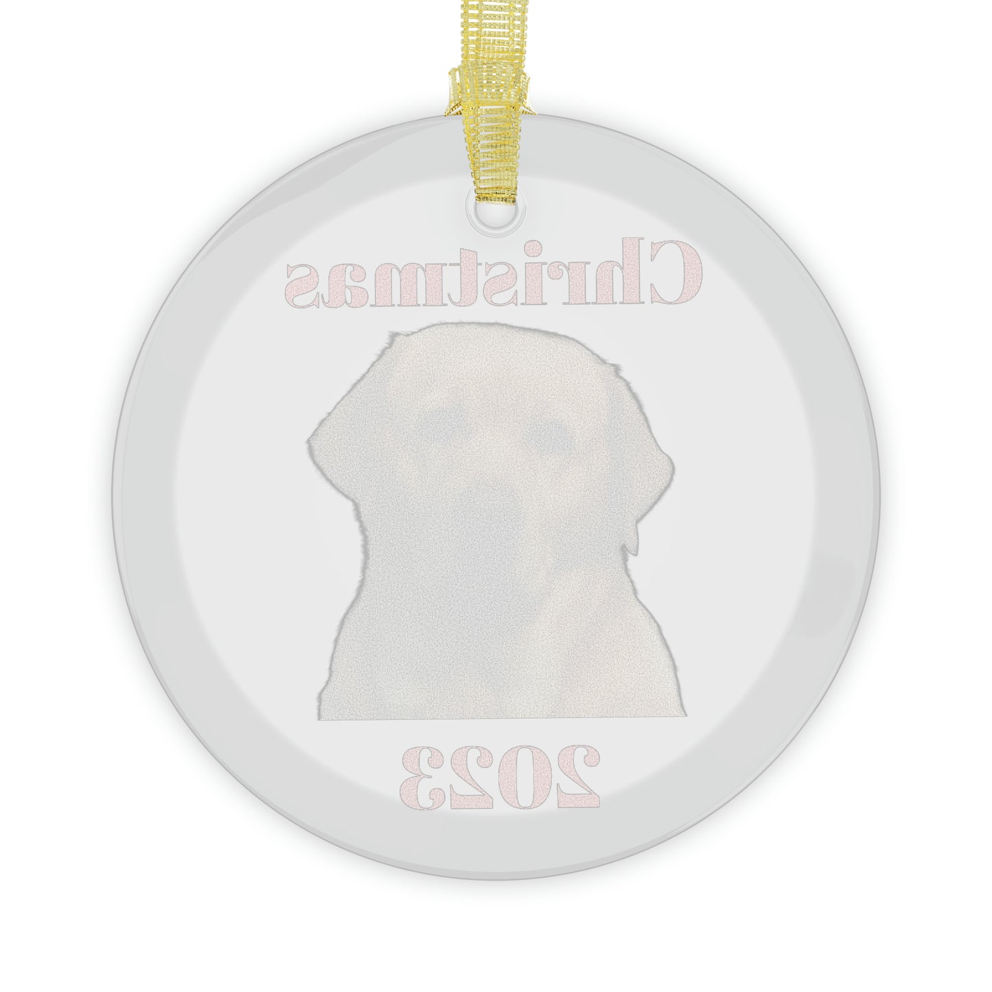 Yellow Lab Christmas 2023 Glass Ornament