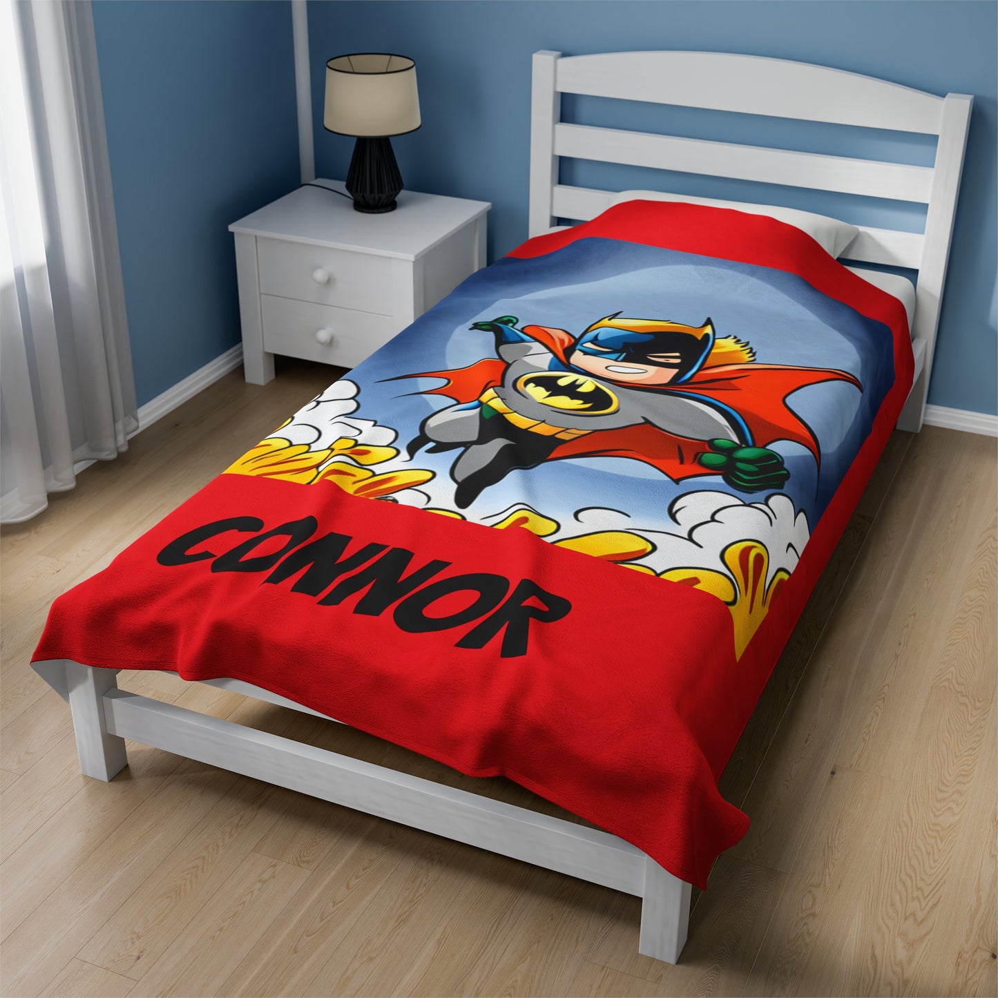 Personalized Superhero Batman Velveteen Plush Blanket