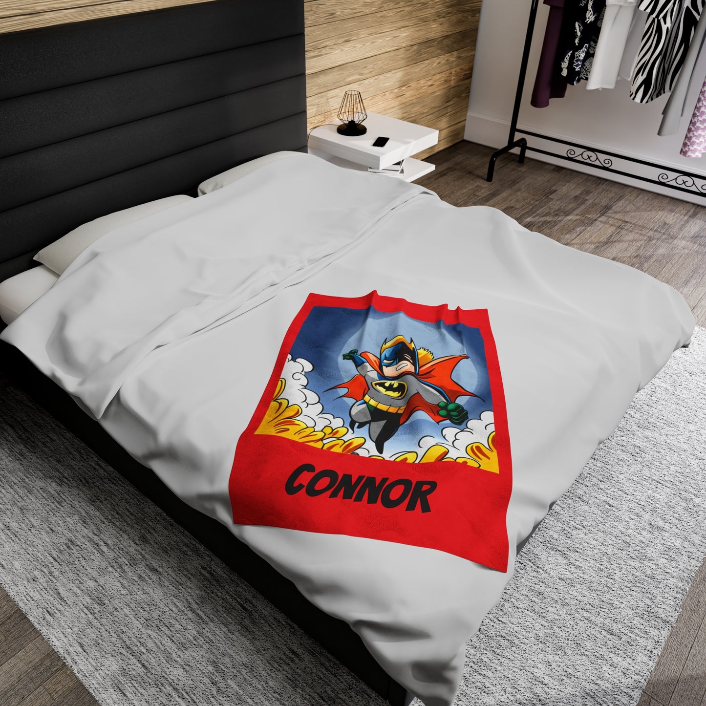 Personalized Superhero Batman Velveteen Plush Blanket