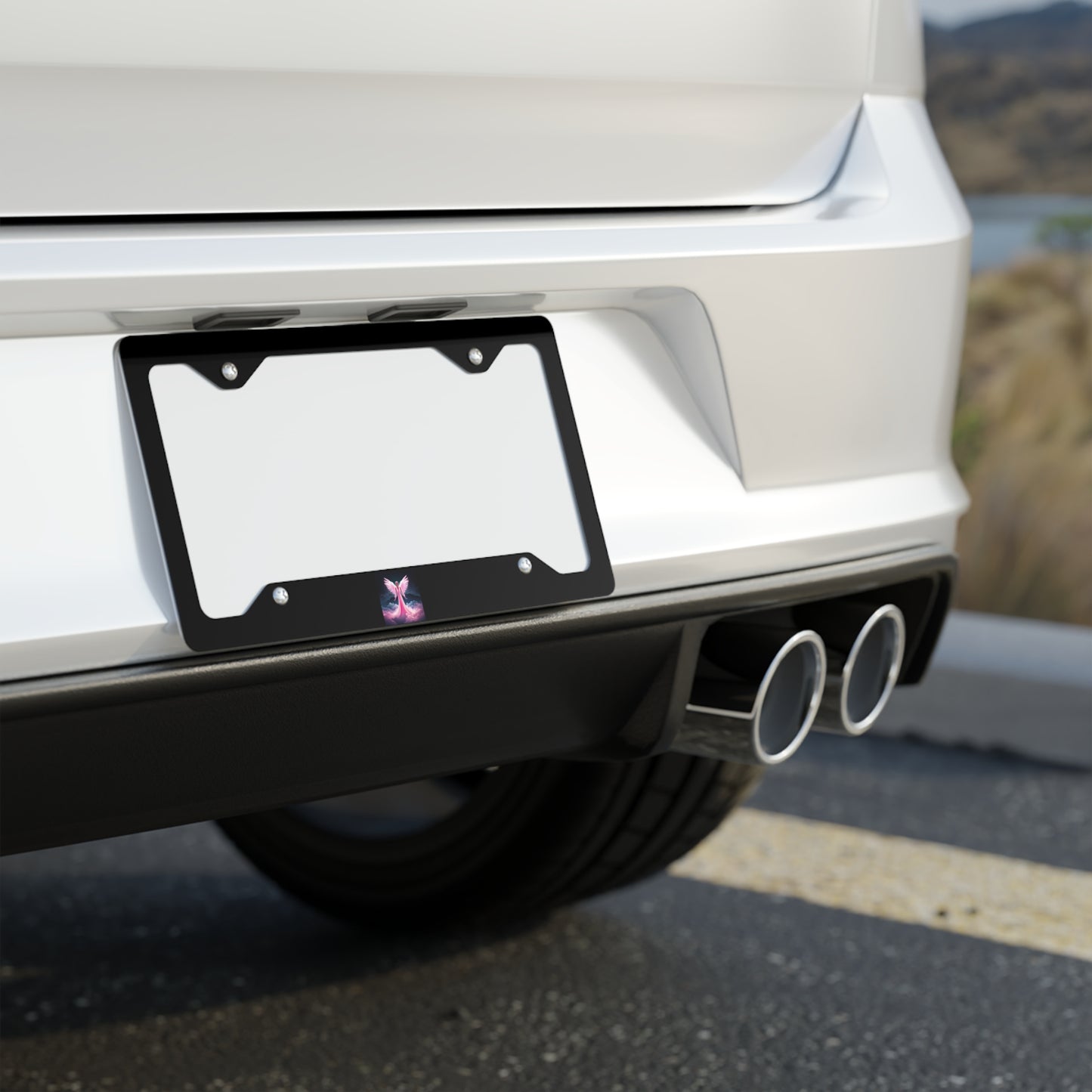 Breast Cancer Metal License Plate Frame