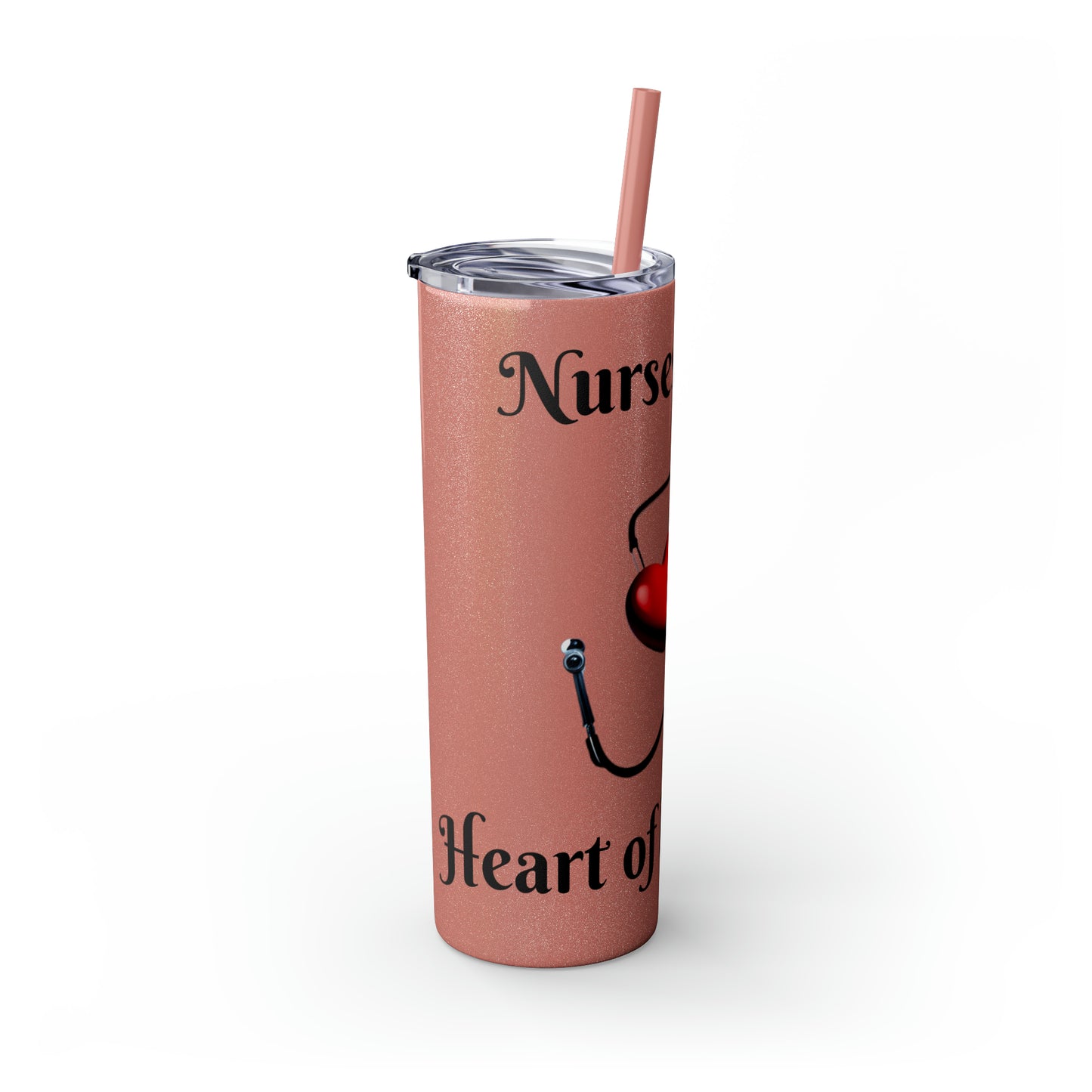 Nurses Skinny Tumbler with Straw, 20oz