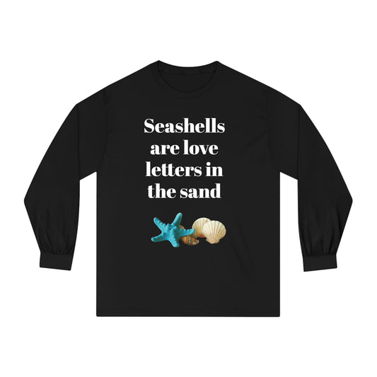 Beachy Seashell Black Unisex Classic Long Sleeve T-Shirt