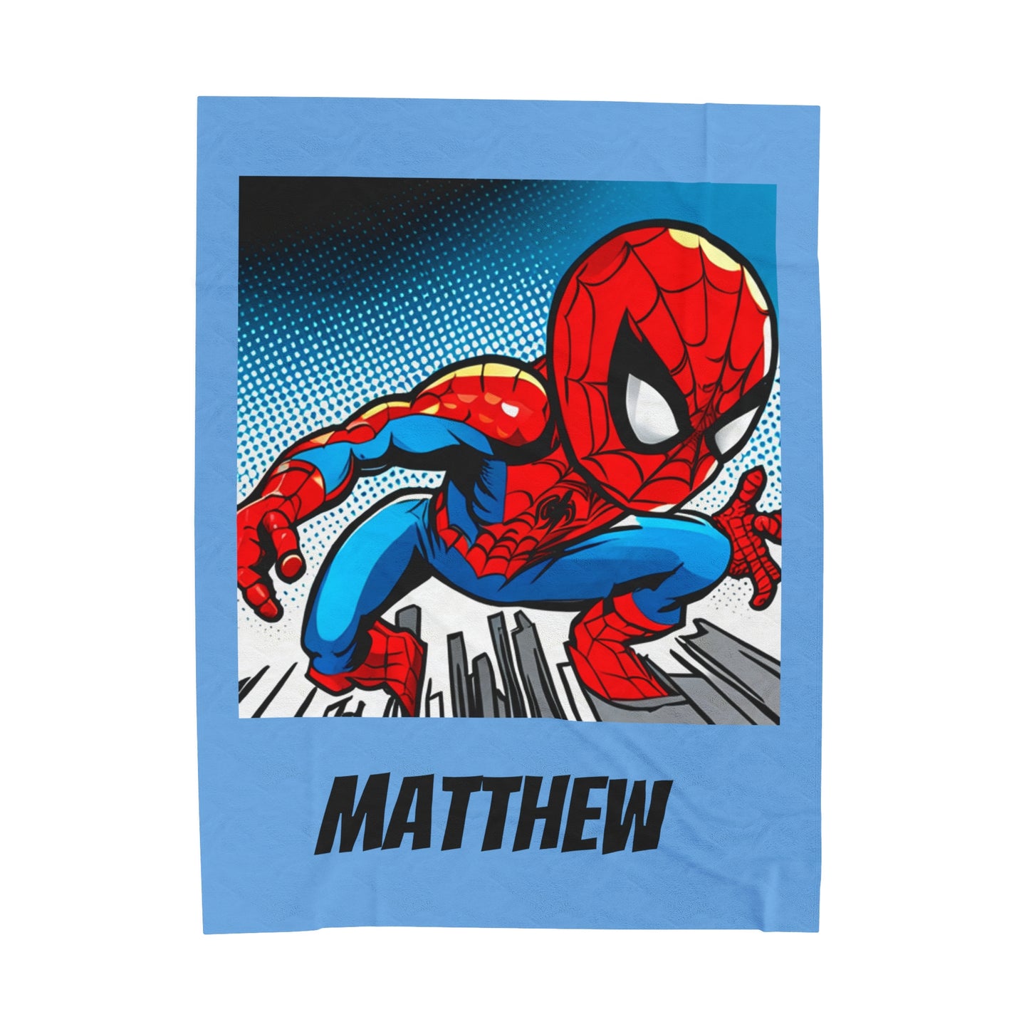 Personalized Superhero Velveteen Plush Blanket