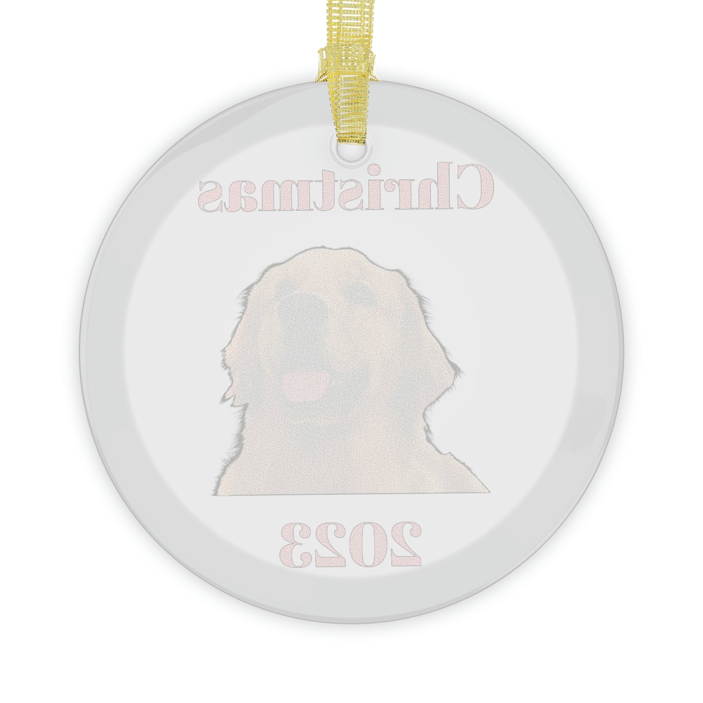 Golden Retriever 2023 Christmas Glass Ornament