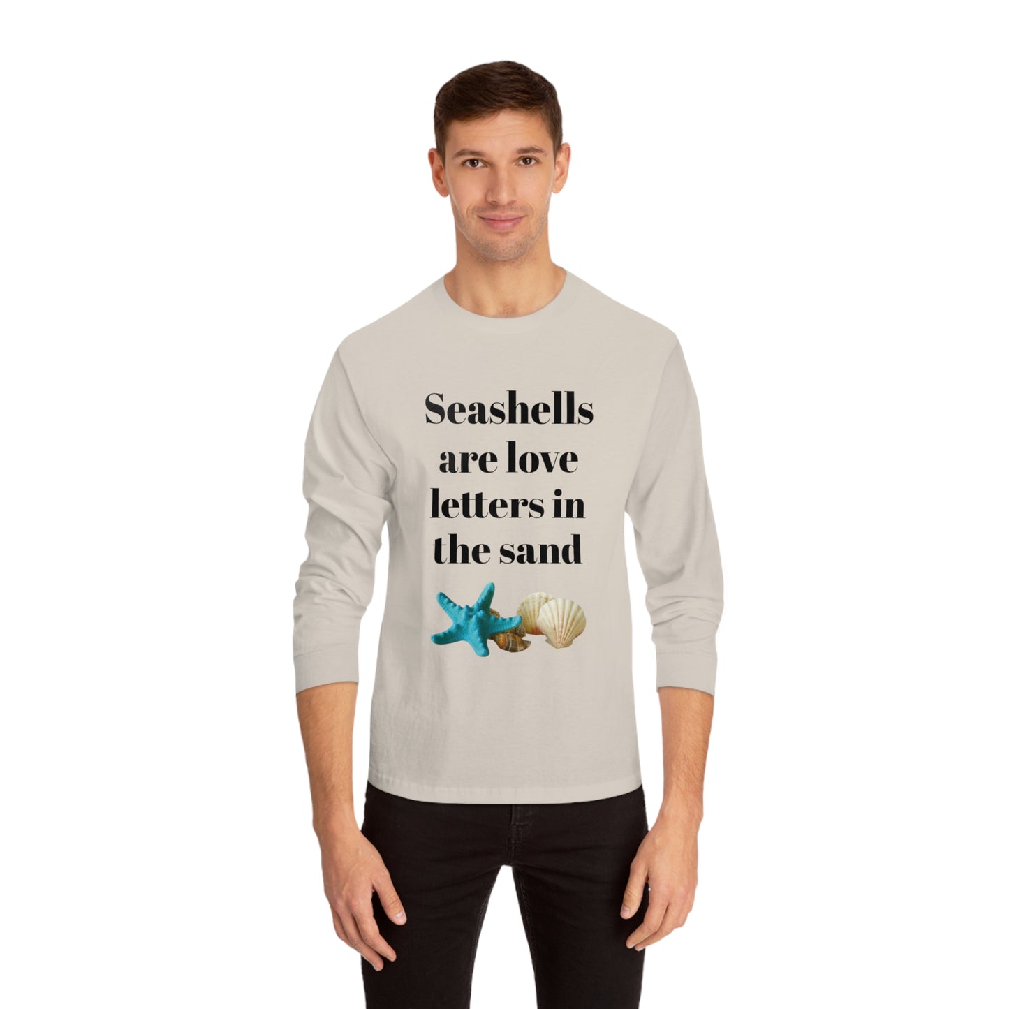 Beachy Seashell Black Unisex Classic Long Sleeve T-Shirt