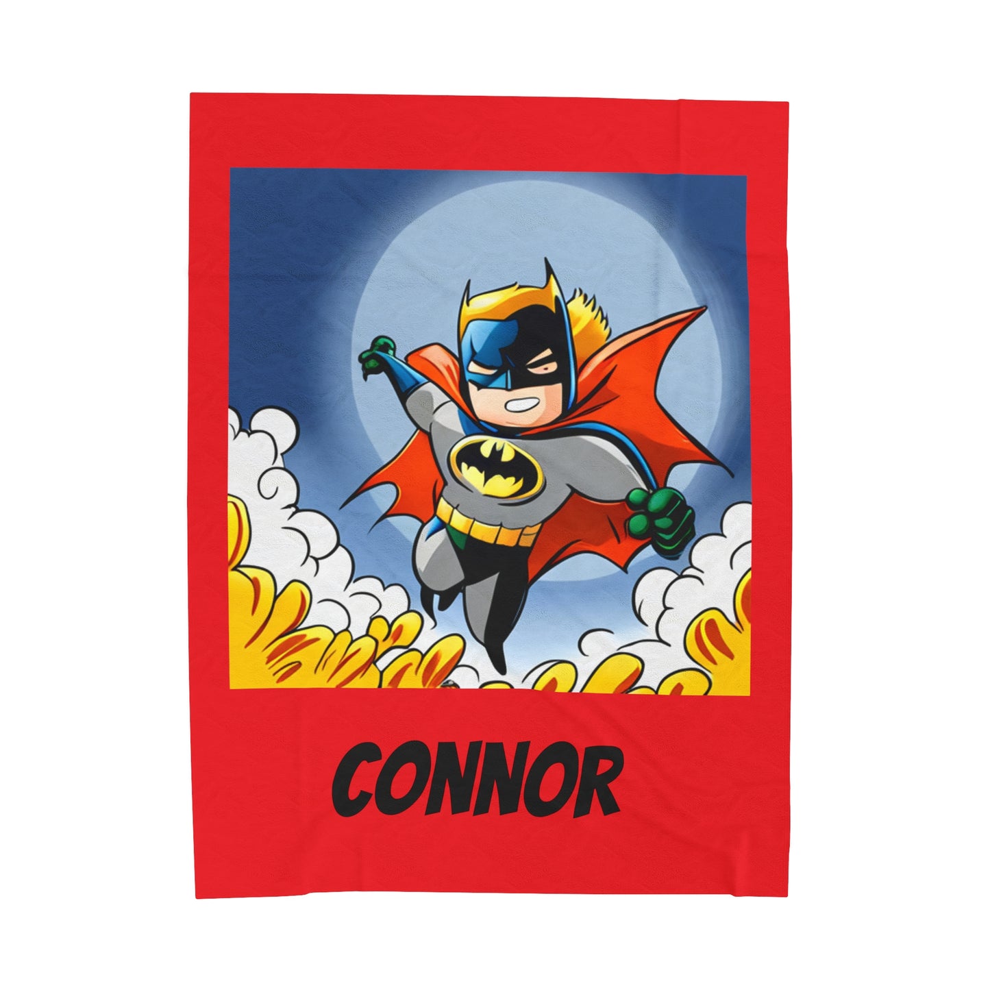 Personalized Superhero Batman Velveteen Plush Blanket