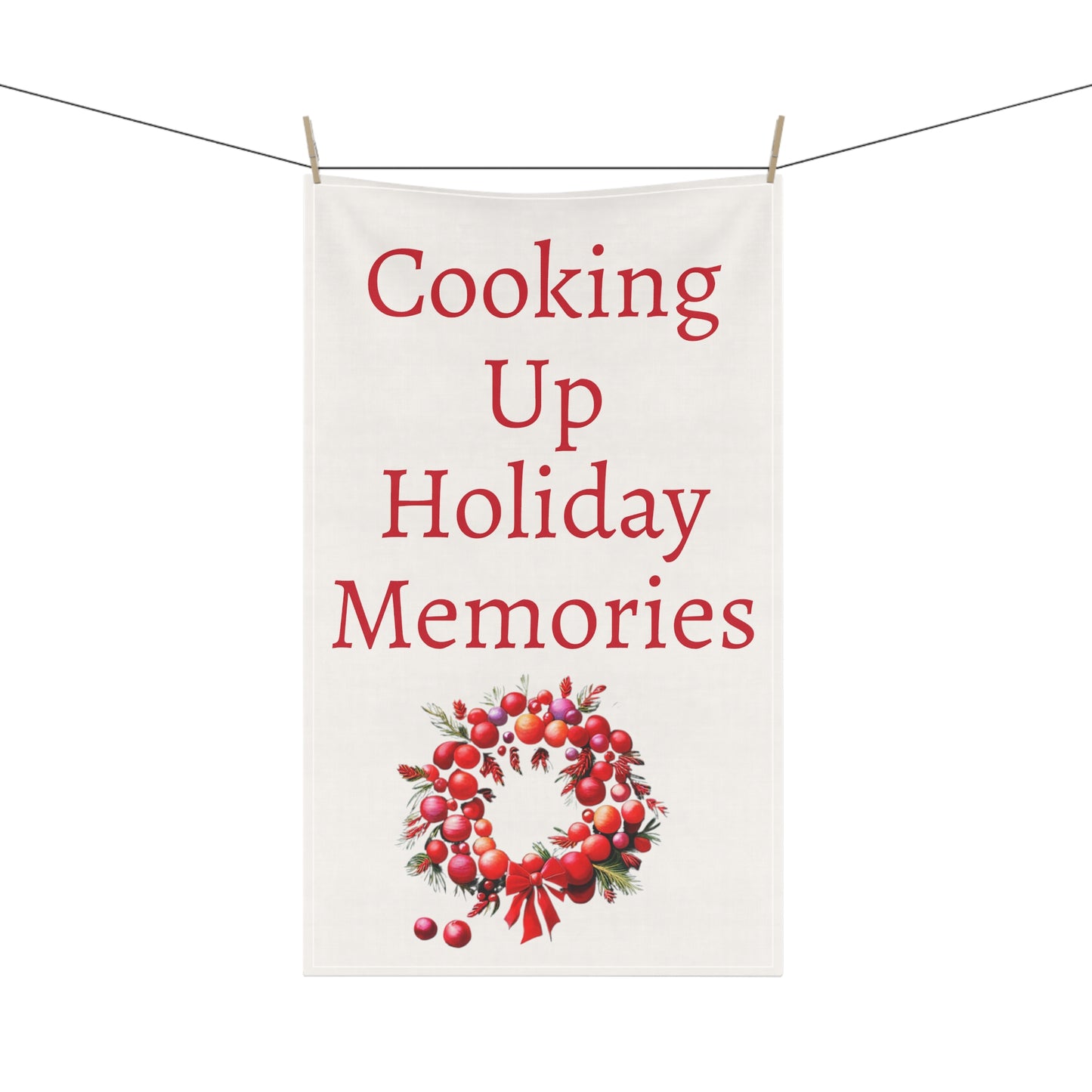 Holidays Memories Wreath Kitchen Towel