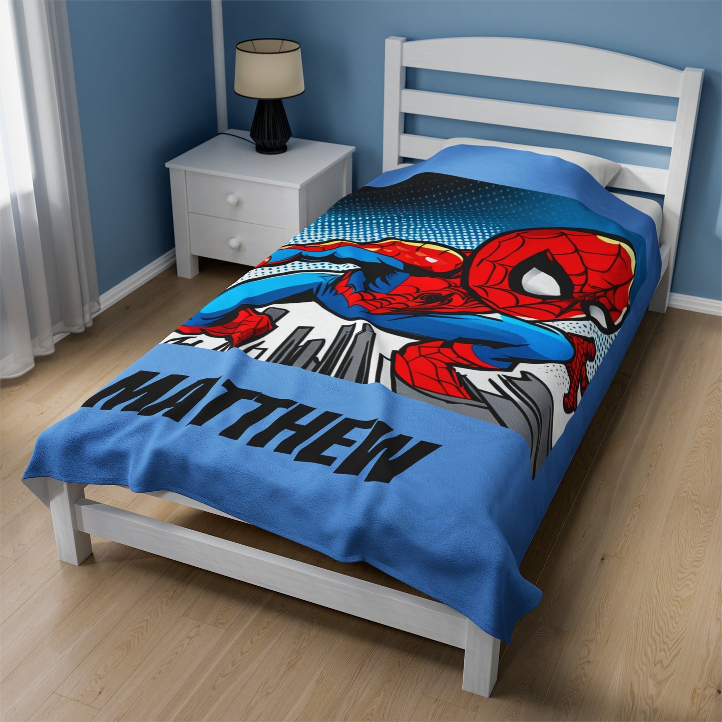 Personalized Superhero Velveteen Plush Blanket