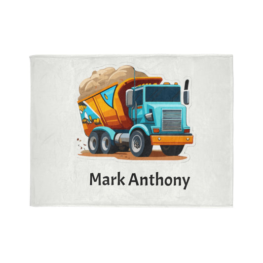 Dump Truck Personalized Soft Polyester Blanket