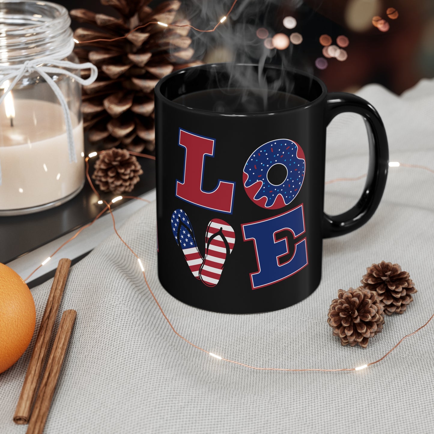 Patriotic Love 11oz Black Mug