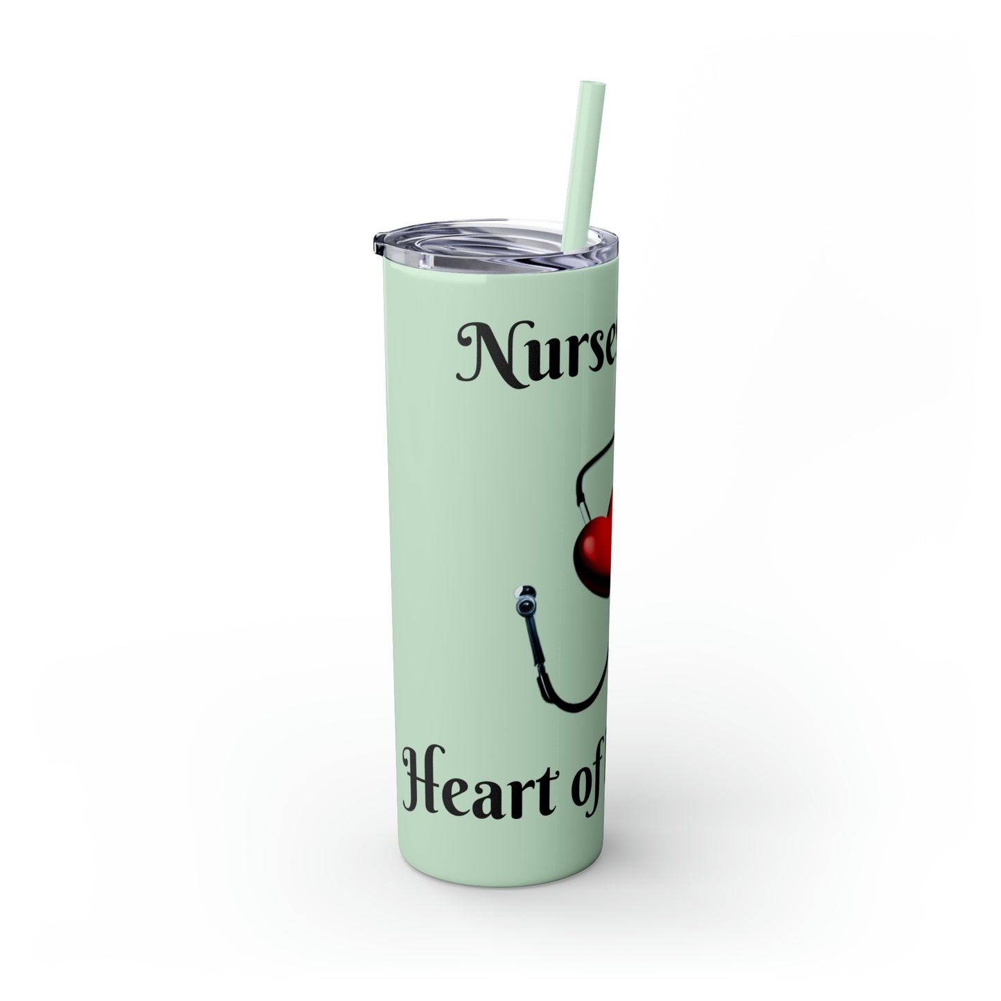 Nurses Skinny Tumbler with Straw, 20oz