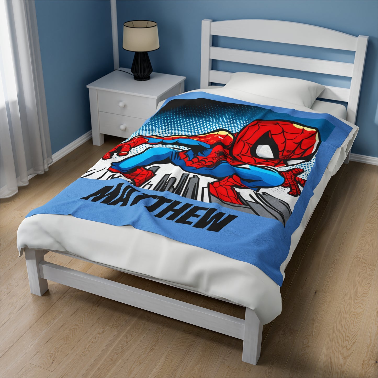 Personalized Superhero Velveteen Plush Blanket