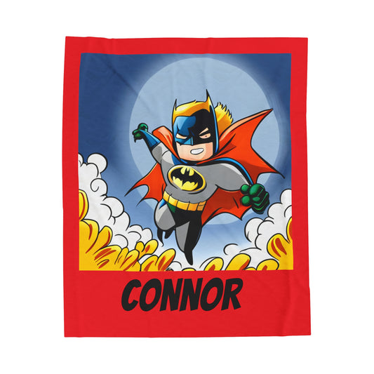 Personalized Superhero Batman Velveteen Plush Blanket