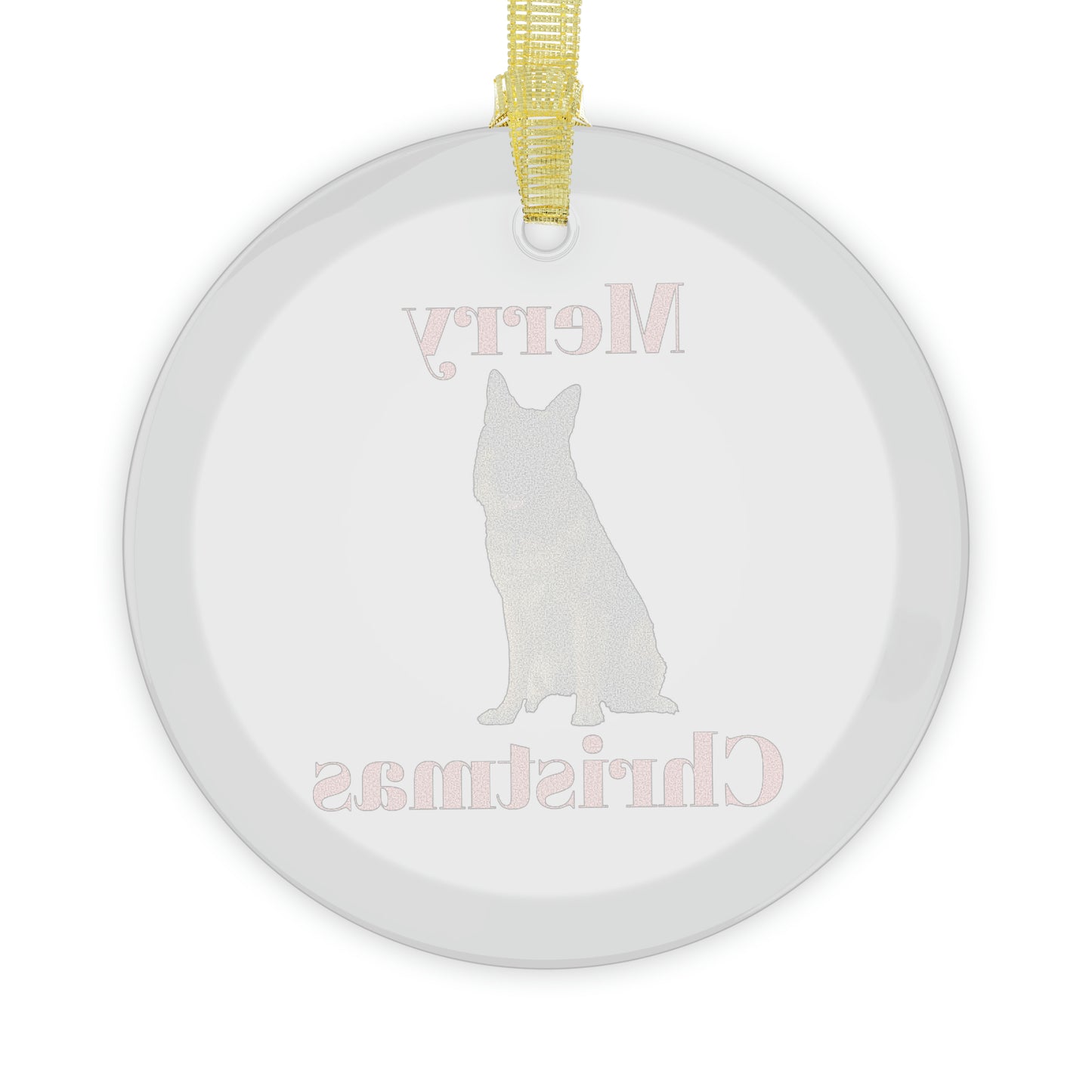 German Shepherd Merry Christmas Glass Ornament