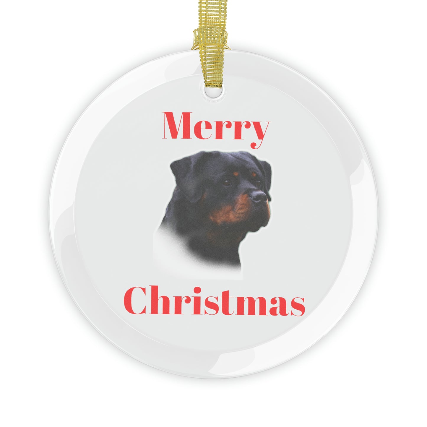 Rottweiler Glass Christmas Ornament