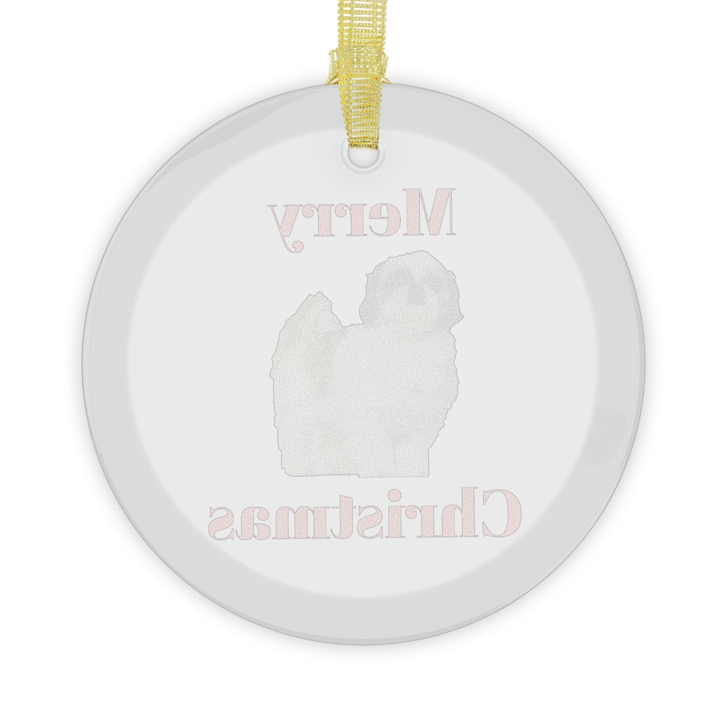 Shih Tzu Merry Christmas Glass Ornament