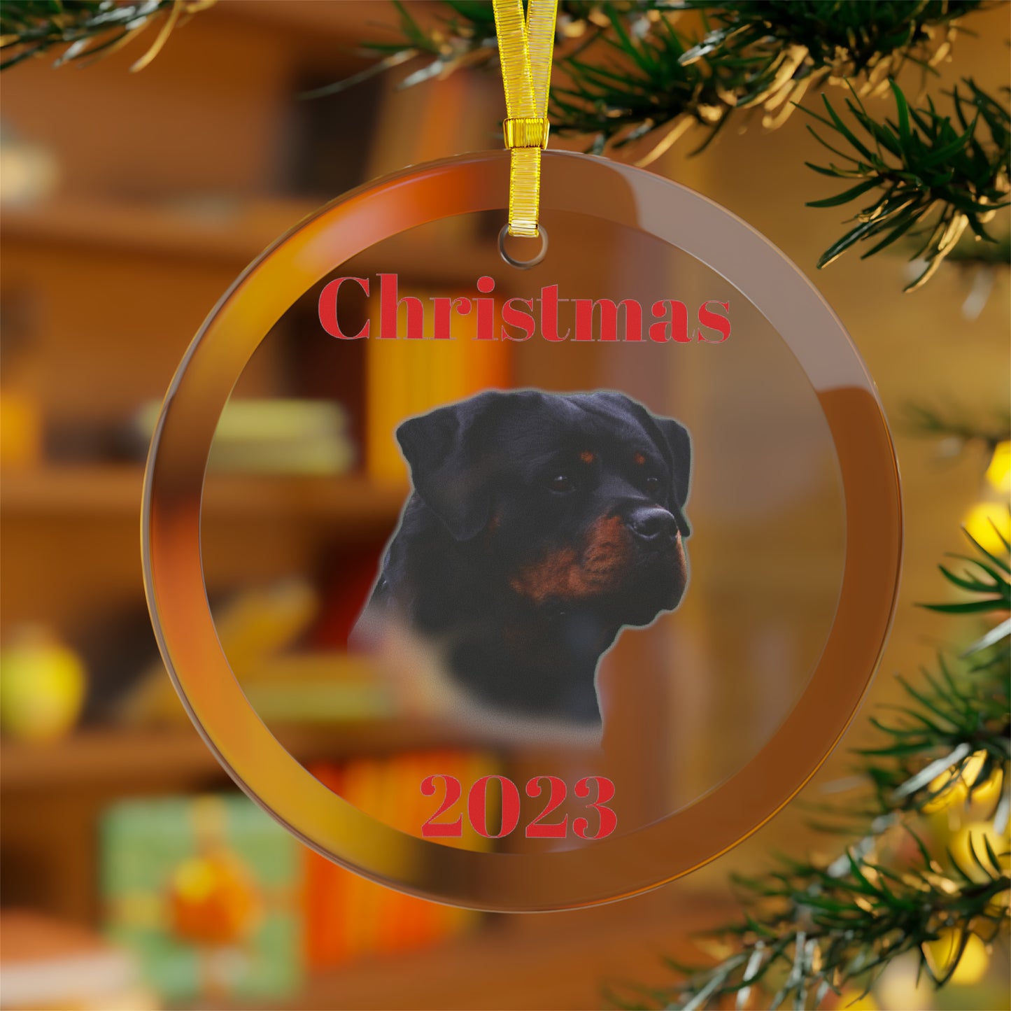 Rottweiler Christmas 2023 Ornament