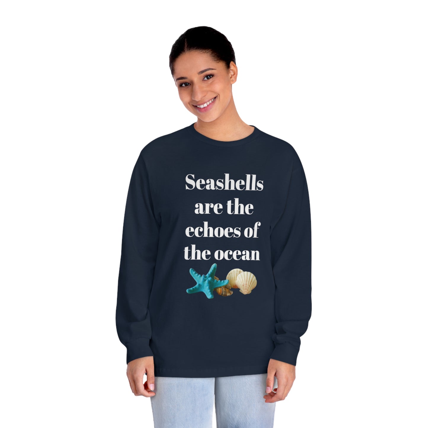 Seashell Themed Unisex Classic Long Sleeve T-Shirt